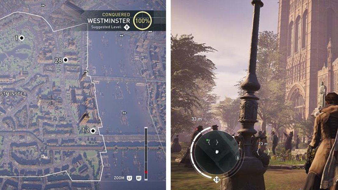 The Secrets of London can be found on the map (left). Location of Secret of London #13 pictured (right).