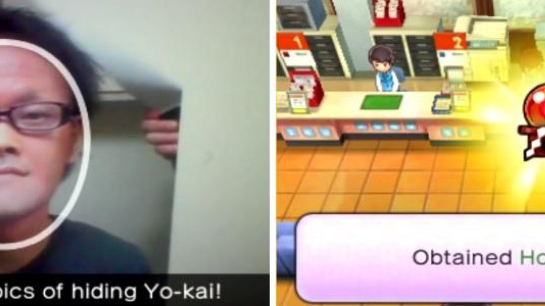 Use the Yokai Cam feature to take pictures of people’s faces (left) and you’ll get some free items as rewards in the game (right).