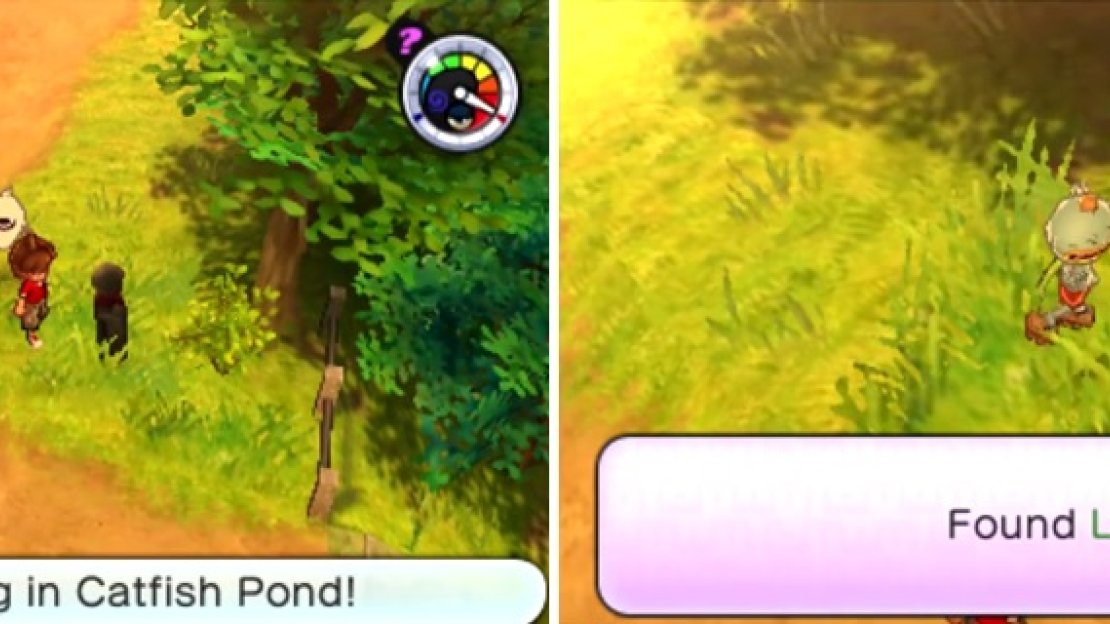 Be on the lookout for moving real-world objects (left). The Yokai that appears is usually random (right).