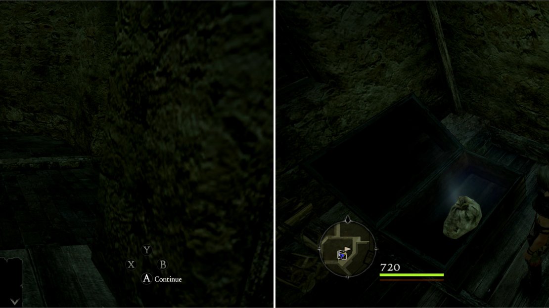 Mountebank, the proprietor of the Black Cat, can forge almost any item in the game, creating a perfect duplicate… often at a hefty price (left). In the attic above his shop you can score such a forgery; a non-functional Wakestone (right).