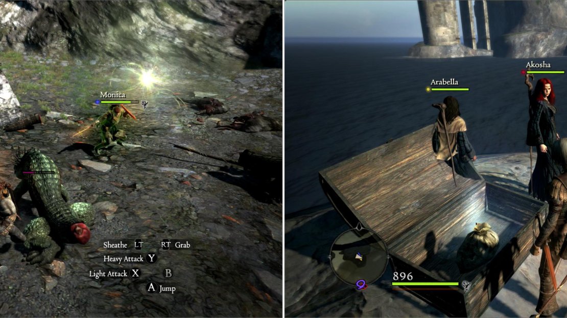 Be sure to try to cut the tail off Saurians you fight to significantly weaken them (left). Again, for defeating these lizards you’ll be able to score some loot (right).
