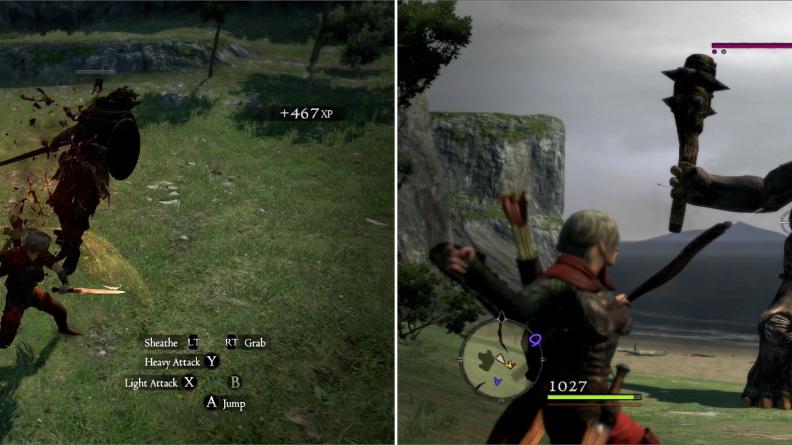 Kill the Bandits lurking near Aerst Castle (left) then dispose of their pet Cyclops (right).