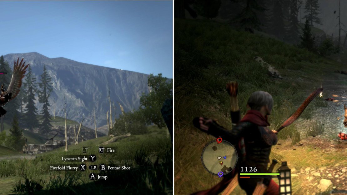 New foes you’ll face in the Northface Forest include Snow Harpies (left) and Dire Wolves (right).