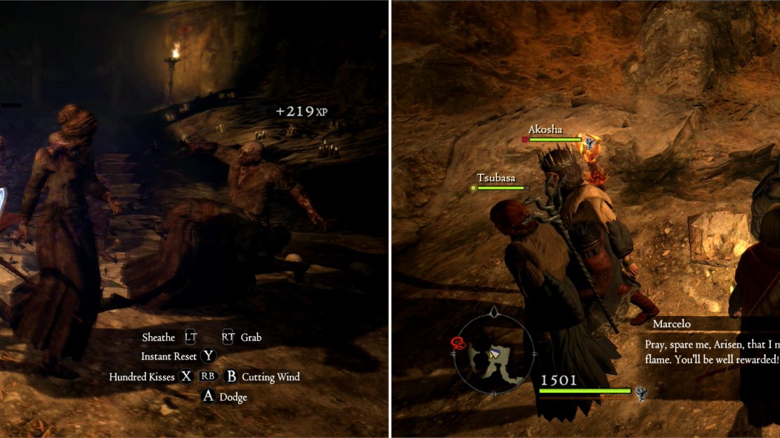 Destroy the Undead Salvation summons (left) then decide what to do with the cultist Mason captures (right).