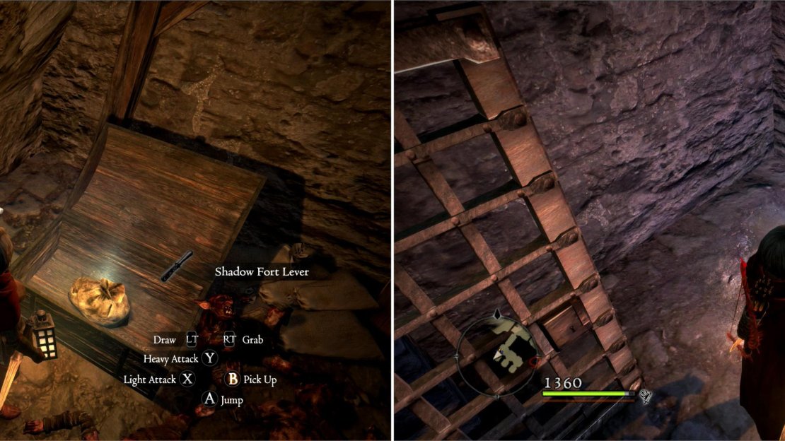 In the Station House structure you’ll find the Shadow Fort Lever (left) and a Portcrystal (right).