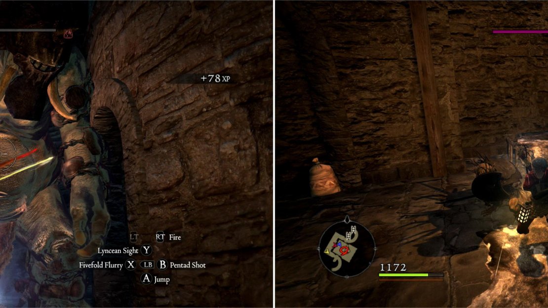 Defeat a Cyclops on the battlements of the keep (left) then do battle with the Hobgoblin King (right).