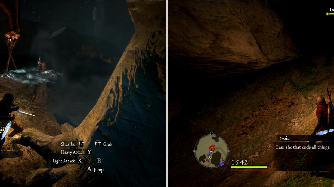 Darkness awaits his fate in Moonsbit Pass (left) and Rouge and Noir prowl along Manamia Trail (right).