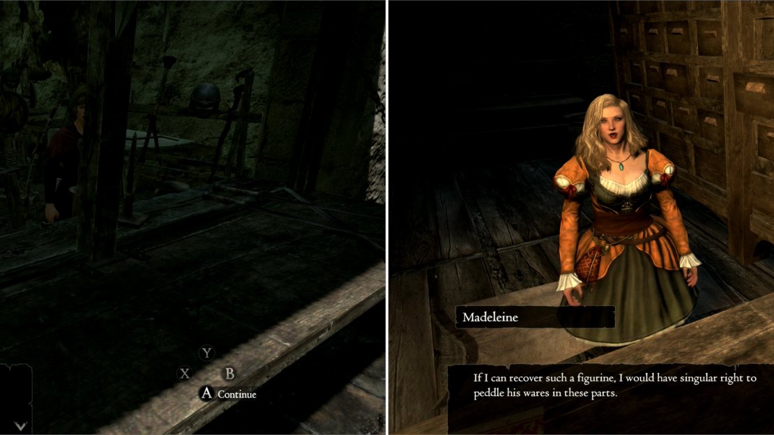 Caxton (left) and Madeleine (right) both request idols from you.