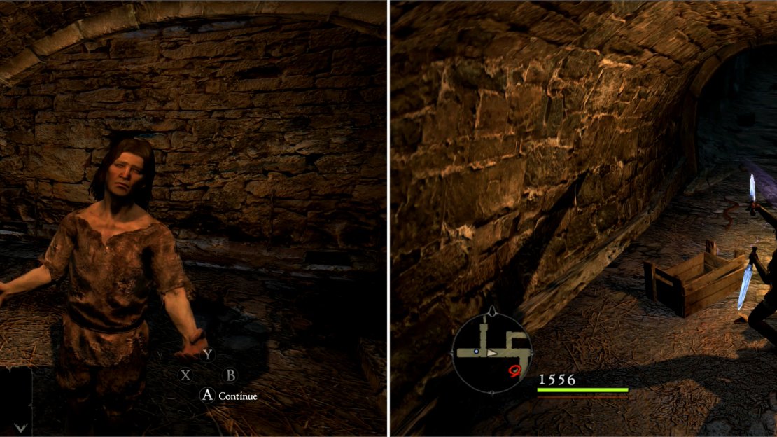 After you escape your cell, use some Skeleton Keys to find Tomlin’s father (left) then exterminate the critters lurking in the sewers (right).