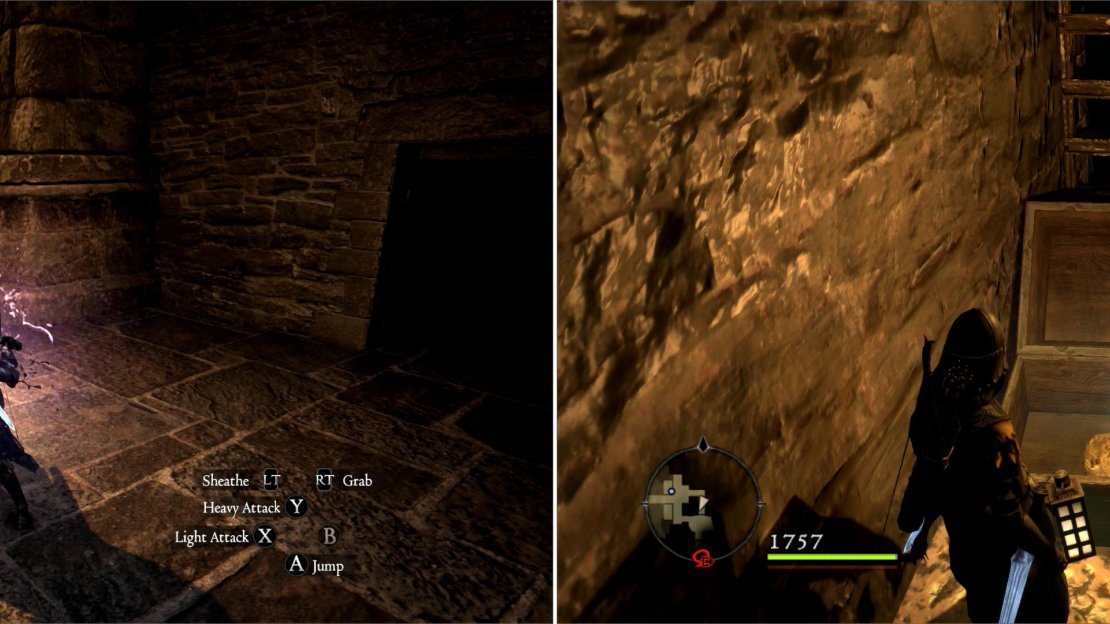 Guards and bandits will threaten you as you make your escape (left), but there’s also plenty of lady-themed gear to pick up along the way to make it worth your while (right).