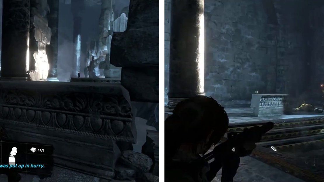 Take out the enemies in the first room silently (left) before focusing on either shooting or stealthing the other enemies in the adjacent room (right).