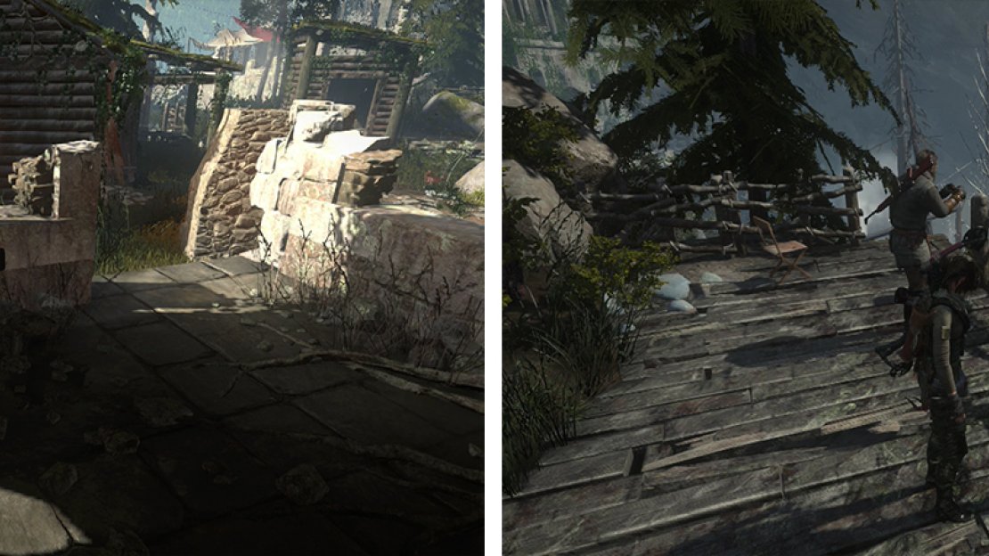 Inside the large ruin you’ll find Document 02 and a Strongbox 02 (left). On the viewing platform to the north is Document 04 (right).
