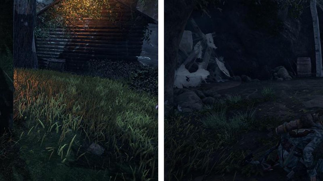 On the west side of the area is Document 21 (left). Find the nearby dirt ramp and at the top you’ll find a blocked cave and Document 22 (right).