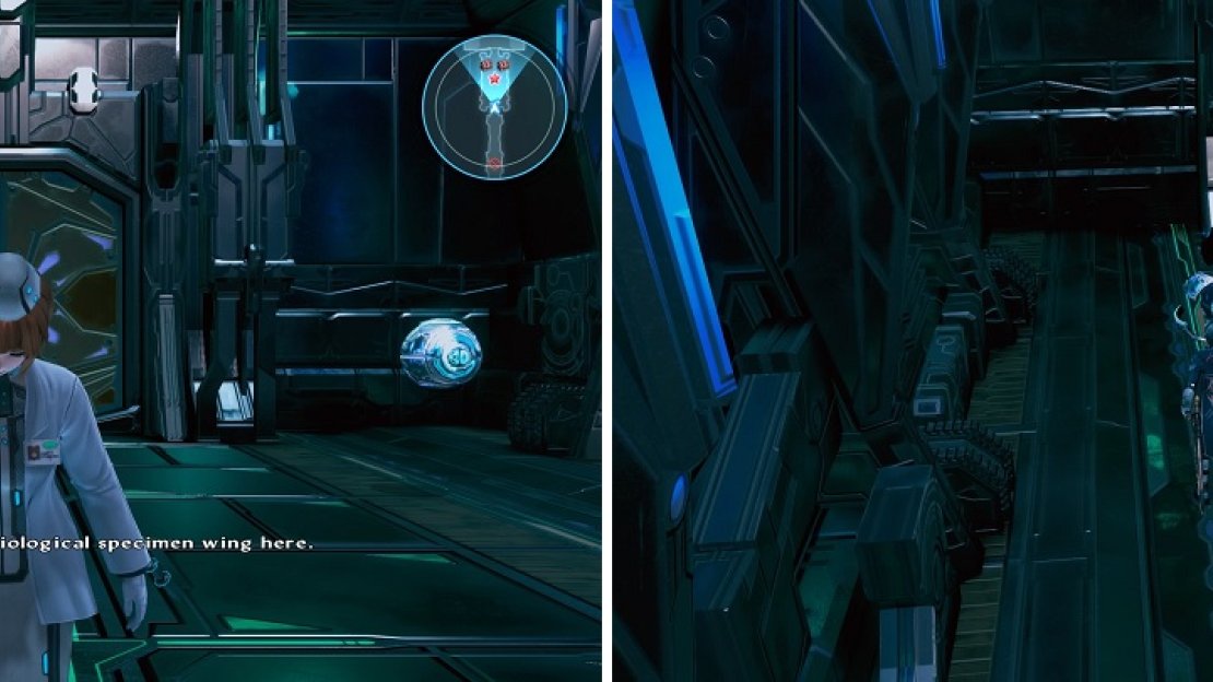 Meet Raffine, a researcher in the lab (left). Grab the skill books in the room where you meet her (right).