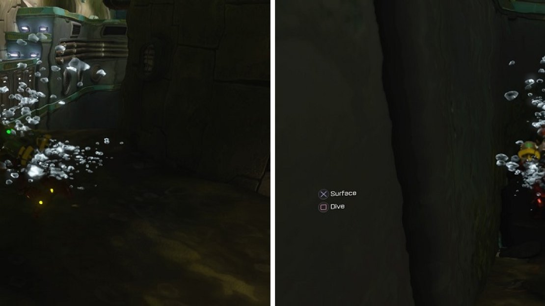 In the sewers, look for the ramp (left) and you will see an opening in the waters below it (right), leading to the Gold Bolt.