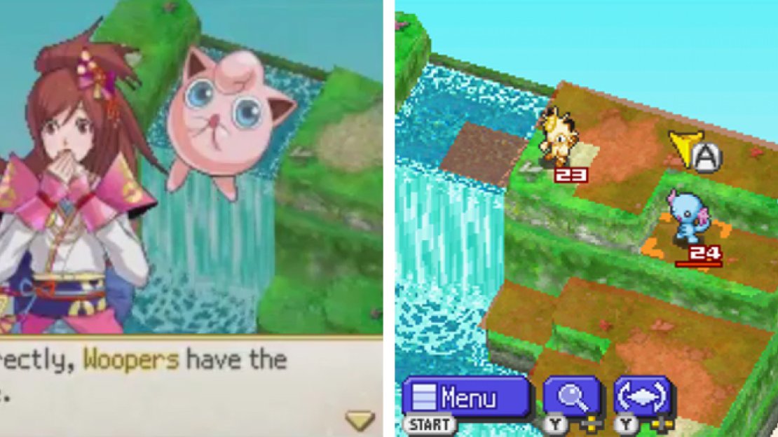 Meowth and Wooper, who has the Water Gun move.