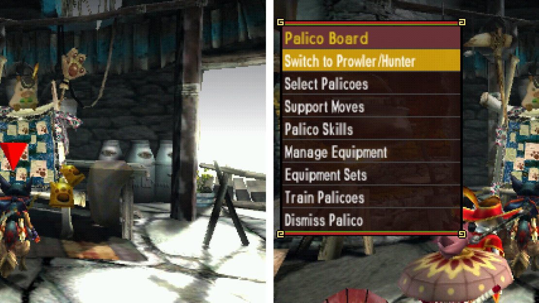 Palico Board menu.