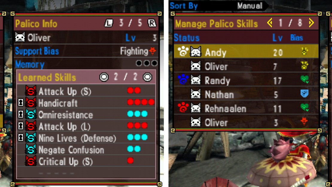 Palico Skills.
