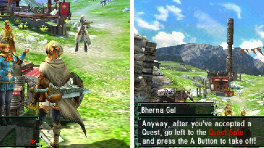 Talk to Bherna Gal for your first quest!
