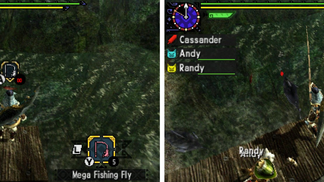 When you see the bait bob, press A!