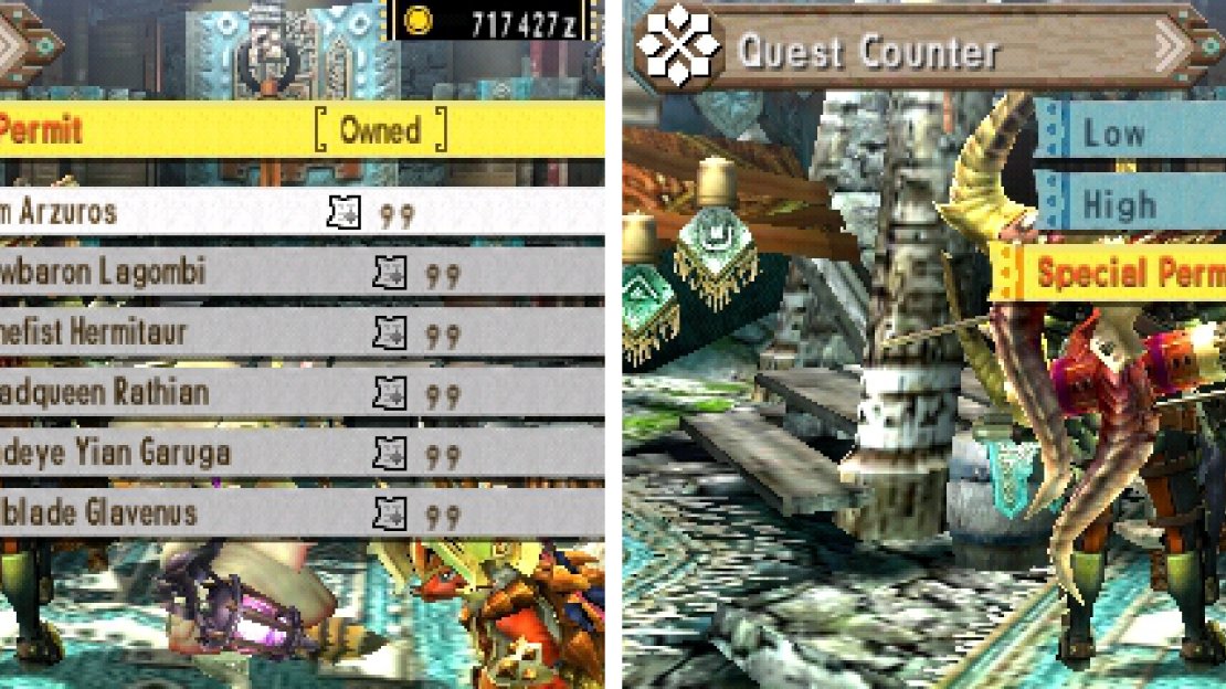 The Special Permits menu is from the same area as all Hunter Hub Quests.