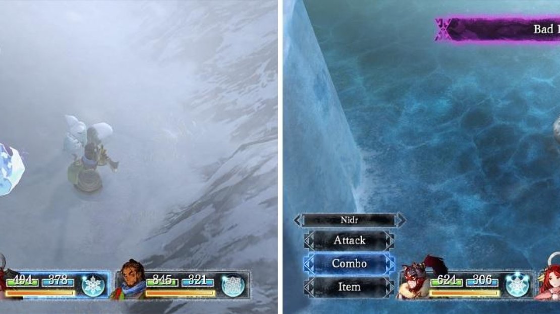 Some enemies of the Versa species can freeze your characters (left). Be careful of the Breath attacks of the Shroomback species (right).