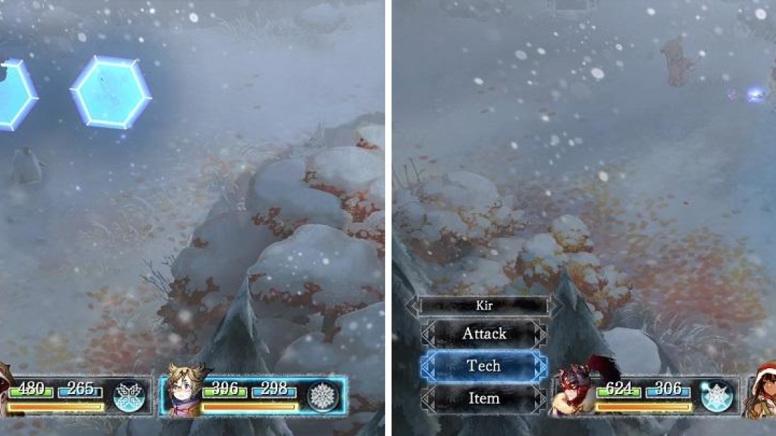 Protect is a great skill to have against physically attacking enemies (left). Slow makes sure enemies get in fewer turns (right).