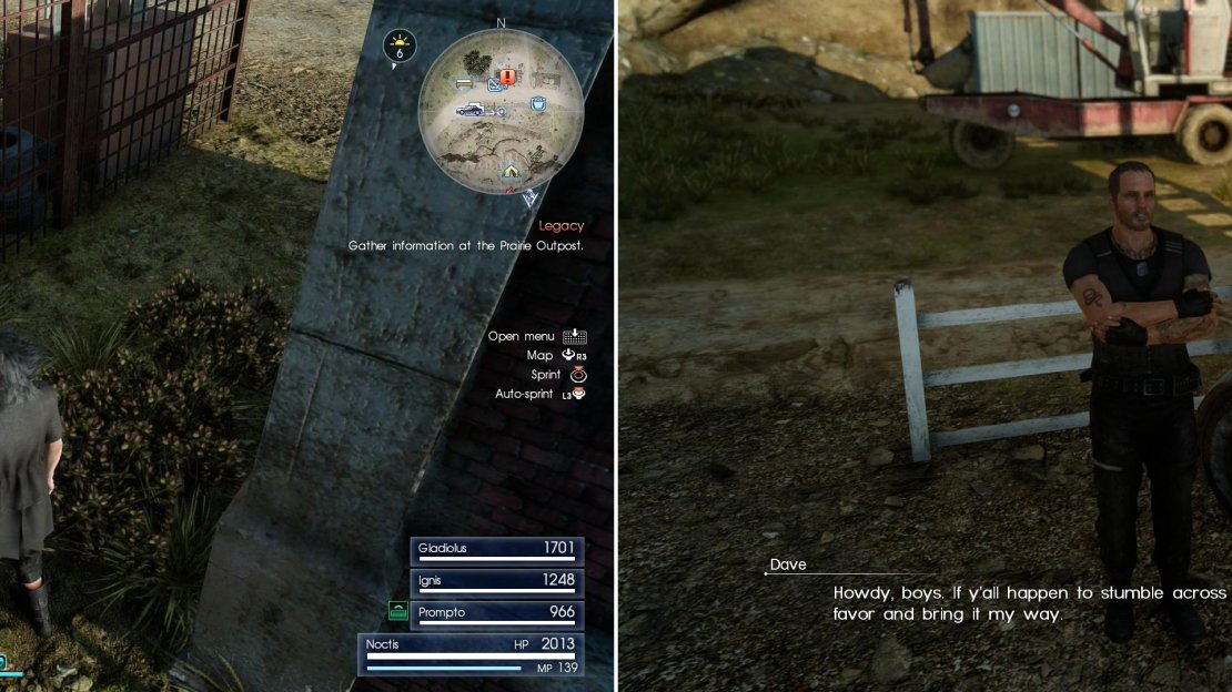 Grab Mystery Map II form a cart in the Prairie Outpost (left) then talk to the resplendant Dave to get another quest to hunt down more Dog Tags (right).