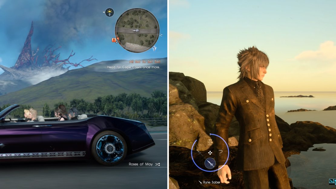 Set out on the road again (left) and when asked, take in the sights at the various pit stops along the way (right).