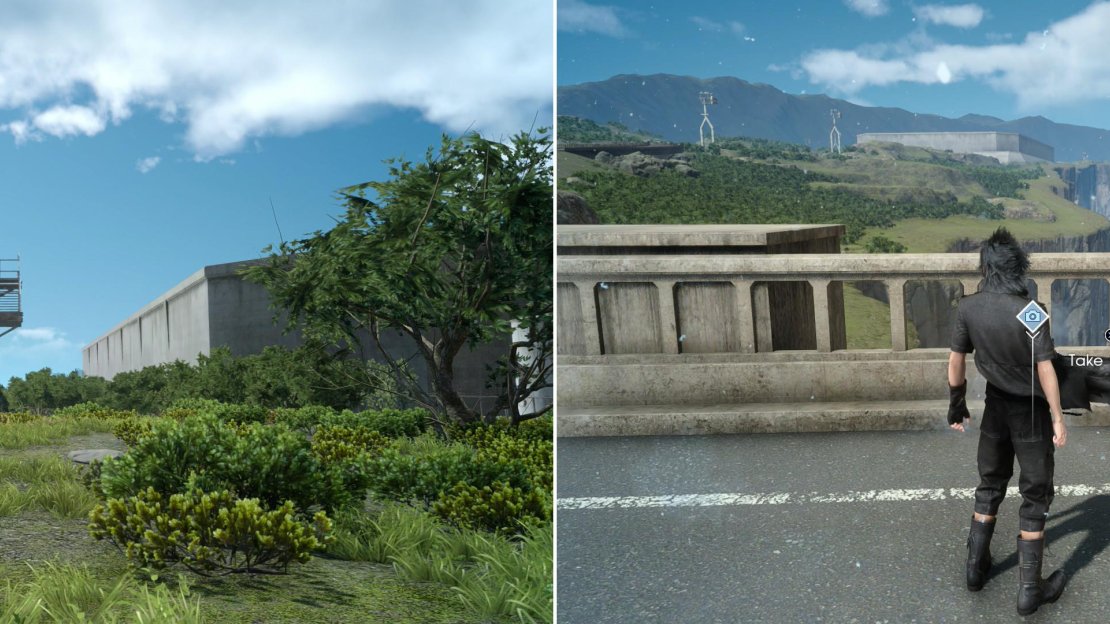 To get the photos Vyv wants, you’ll need to get a photo from a watch tower east of an imperial fort (left) and from a highway to the south (right).