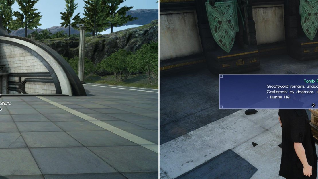 Find the Tomb of the Tall south-east of the Cauthess Rest Area (left). Sadly, the Royal Arm inside has already been plundered… (right).