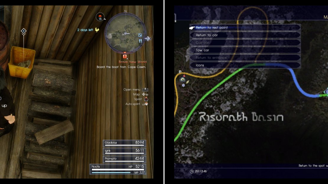 Search a yellow bin behind a house to find Mystery Map XII (left) at the marked location on the map (right).