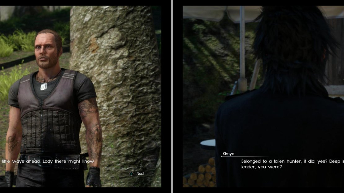 Get a lead from Dave (left) then follow up on it by talking to the Yoda-impersonator at the House of Hexes (right).