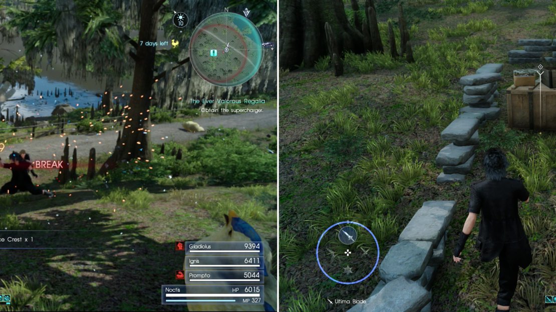 Kill the Cockatrice family (left) then claim the Supercharger (right).