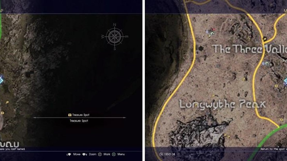 The locations on the map for the Organyx (left) and Iron Duke (right).