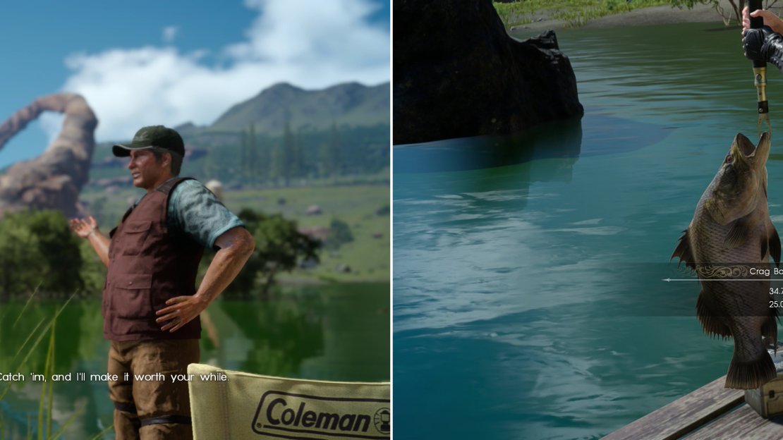 Navyth’s fist challenge for you will be catching a Crag Barramundi (left) which can be found at the Neeglyss Pond Fishing Spot.