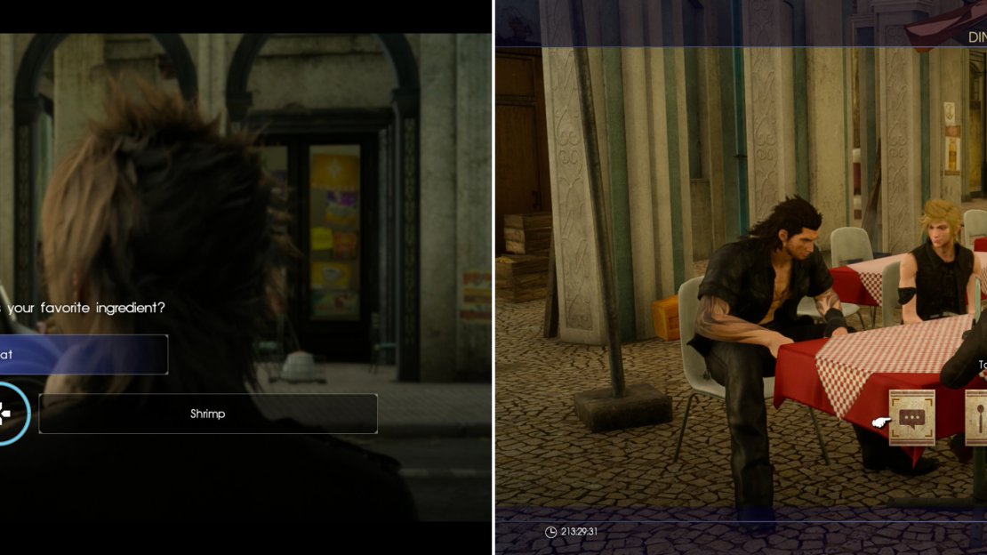 Gladiolus’s question about your favorite ingredient will affect the objective of the quest “The Perfect Cup” (left). Whatever you tell him, you’ll have to stop by Surgate’s Beanmine for some intel (right).