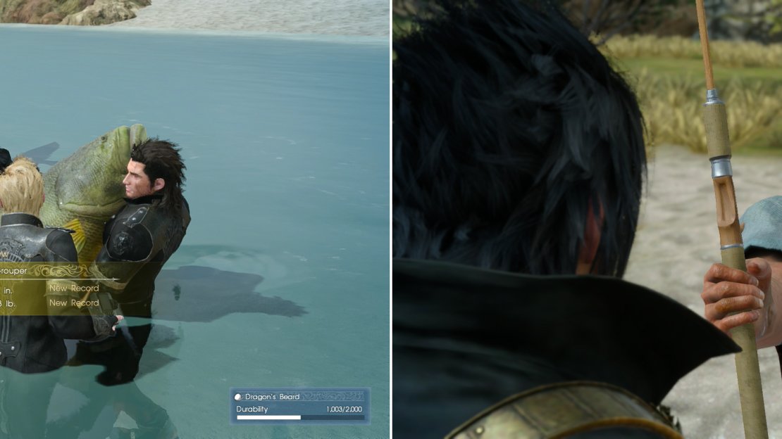 Catch the legendary Devil of the Cygillan (left) and Navyth will reward you with the Tranquility rod (right).