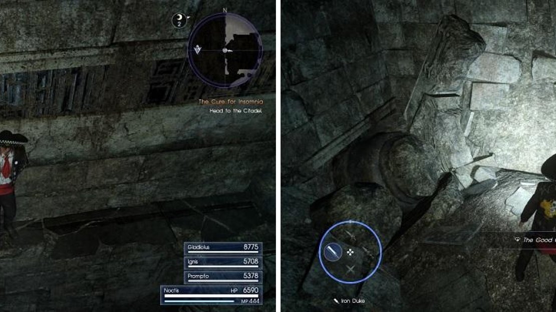 After sidling to get Thieves’ Way II (left), drop down to find a door that houses The Good Chamberlain accessory (right) for Ignis.
