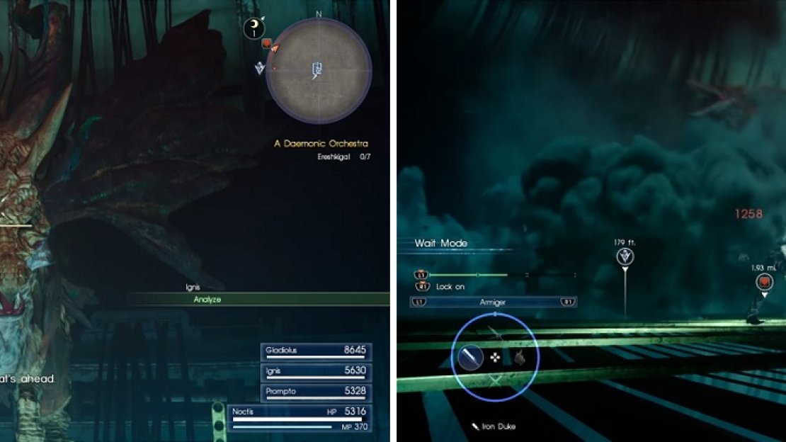 The Jabberwock is your final obstacle in Costlemark (left). Watch out for its breath attack (right), as it can turn your characters into stone.