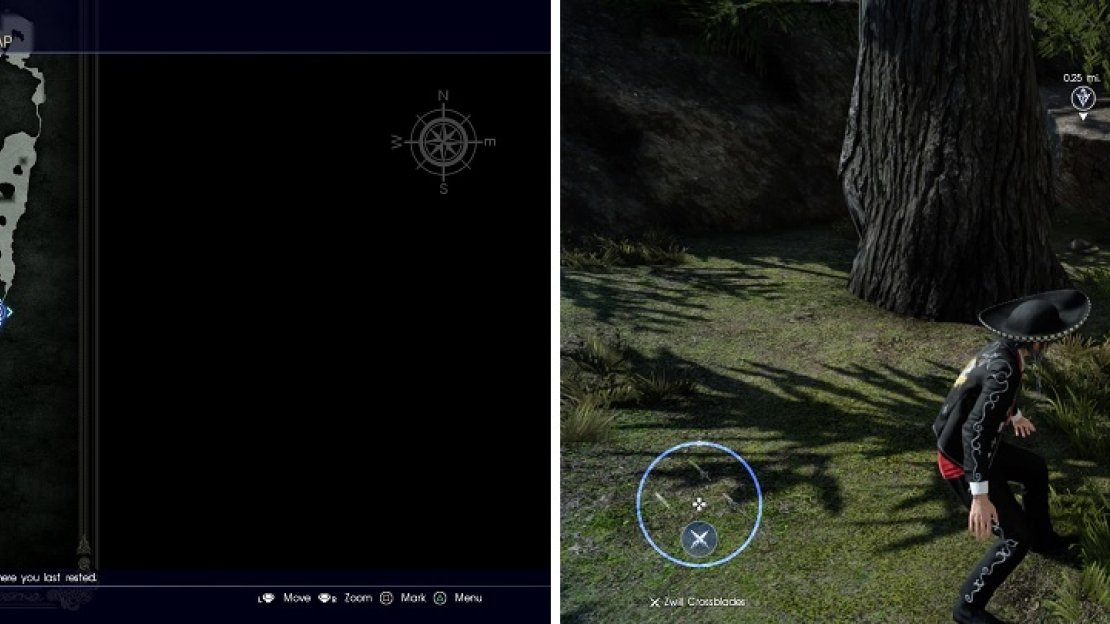 The location of the distressed hunter for The Faint of Heart.
