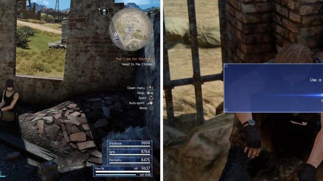 Find the person calling for help (left) and bring them either a Potion or Antidote (right).