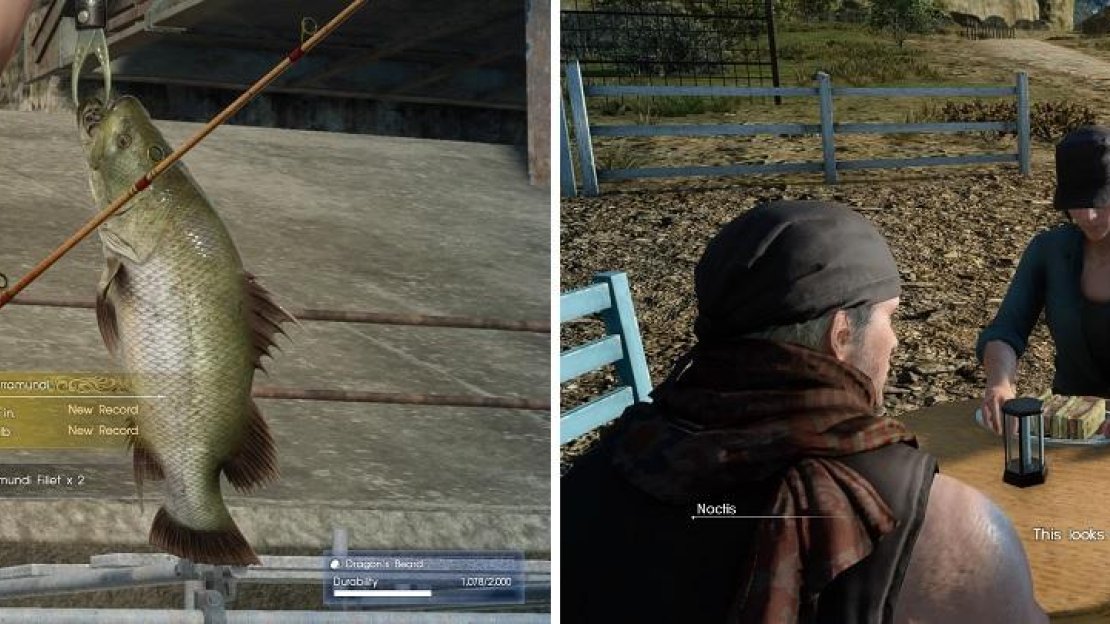 Even fishing can give new recipes (left), as well as recreating dishes from having watched people eat (right).