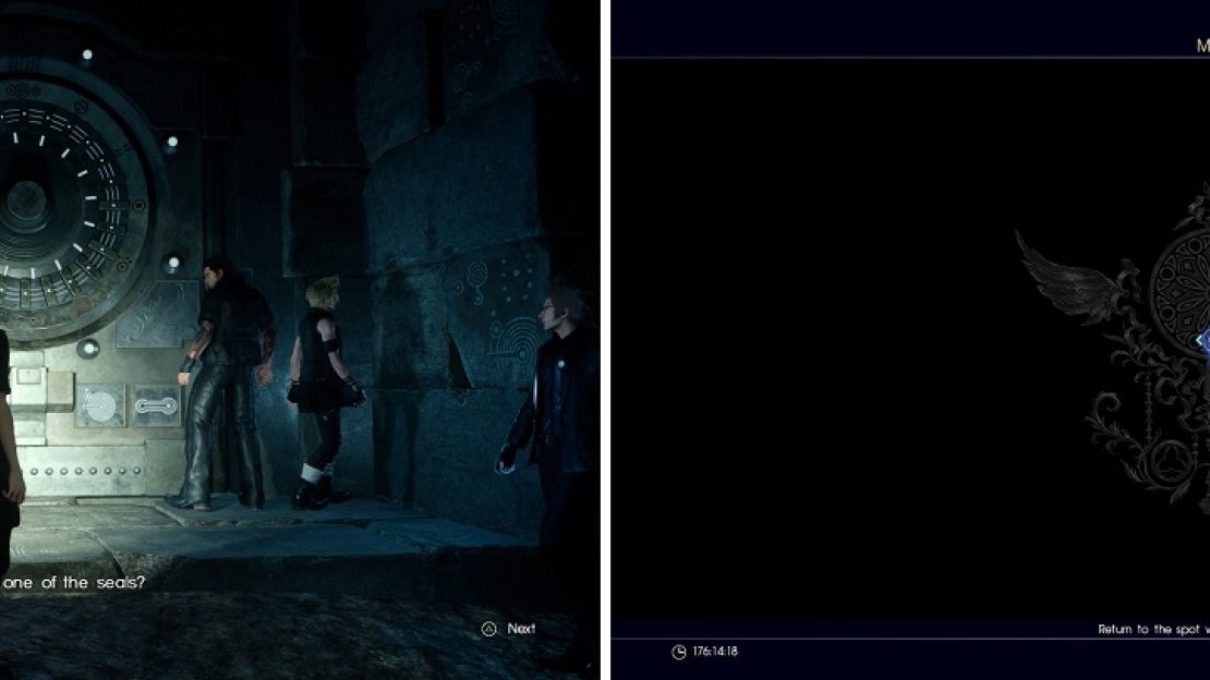 The vault doors guard the entrances to the Menace Dungeons (left). There is no in-game map for the dungeons (right).