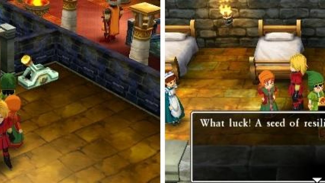 You might need to rotate the camera to see the switch to open the dungeon’s cell door (left). More seeds is always a good thing (right).