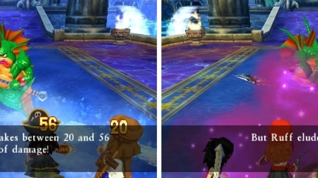 Cold breath is Gracos’ most dangerous move (left). He can envenomate a single character with his poison breath (right).