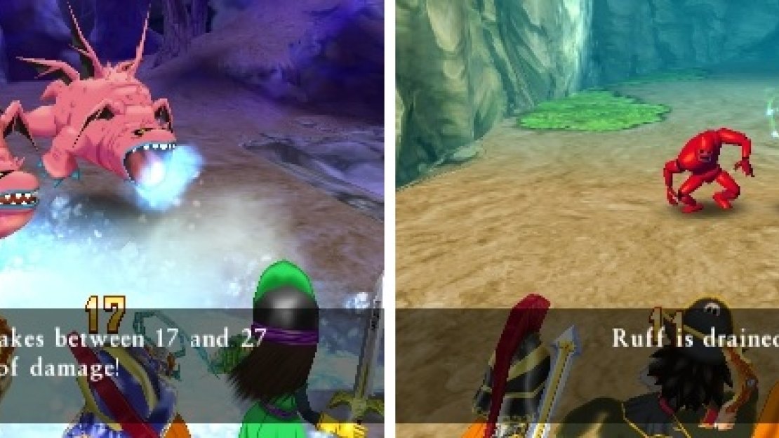 The Galumph’s cold breath can put a hurting on your party (left). Magic Marionettes can steal your MP (right).