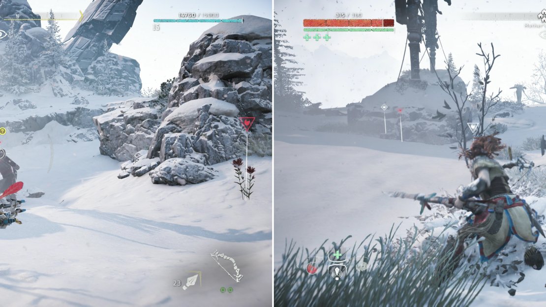 Take out the incoming cultists archers by performing headshots from cover (left), then fend off a host of melee attackers (right).