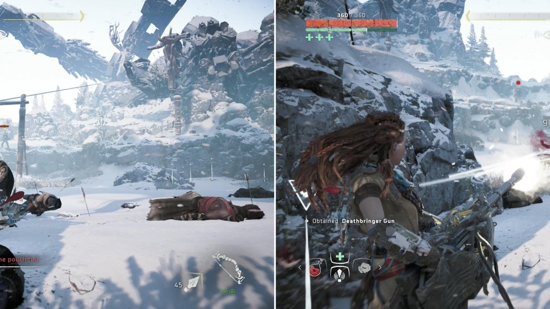 Perform headshots to take down the Cultist Leaders (left), then use the heavily-armed Cultist’s weapon against his allies (right).