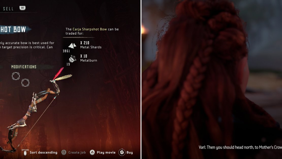 Purchase some new weapons from the merchant near the Main Embrace Gate (left), then talk to Varl outside (right), who will ask you to track down his mother - the Nora War-Chief.